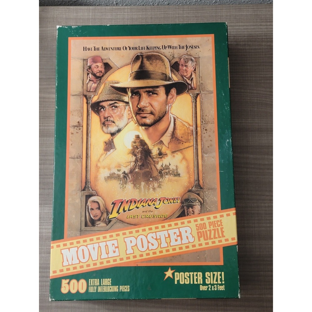 Indiana Jones And The Last Crusade Movie‎ Poster Puzzle 500 Piece 1989 Complete